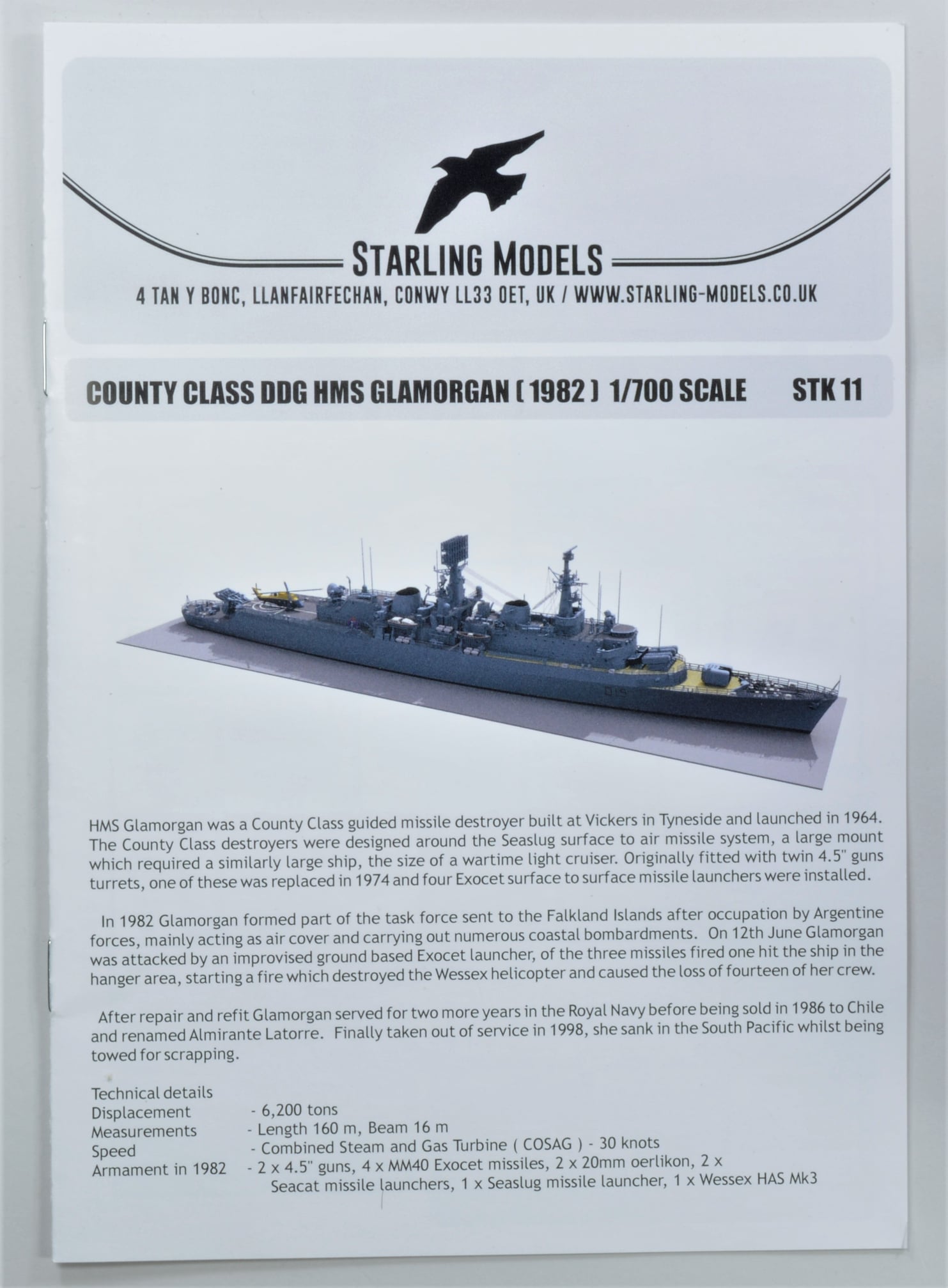 HMS Glamorgan, County Class guided missile destroyer 1982