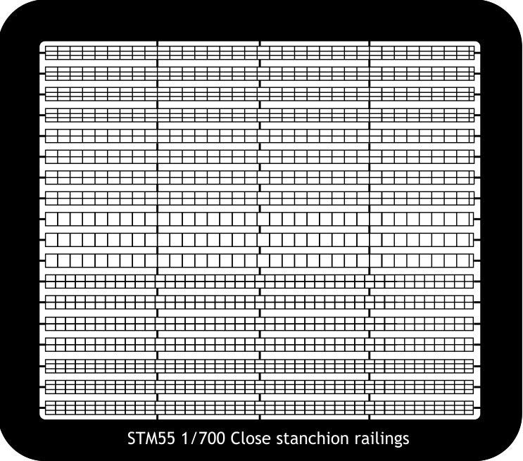 Close spaced stanchion railings