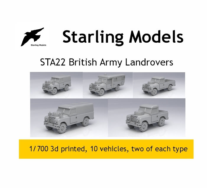British army landrovers 1/700
