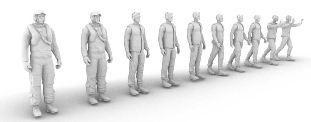 Royal Navy carrier deck crew 1/350