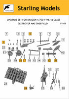 Upgrade set for Dragon 1/700 Type 42 destroyer Batch 1 HMS Sheffield
