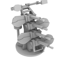 Quad vickers machine gun mount unshielded 1/350 x 6