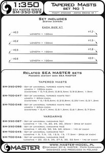 Set of universal tapered masts 1/350 No 1