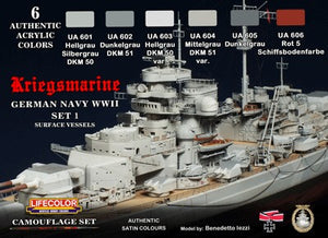 LifeColor German WWII Kriegsmarine Set 1 (22ml x 6)