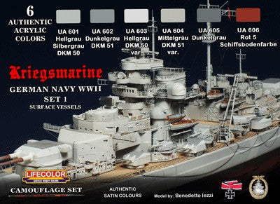 LifeColor German WWII Kriegsmarine Set 1 (22ml x 6)