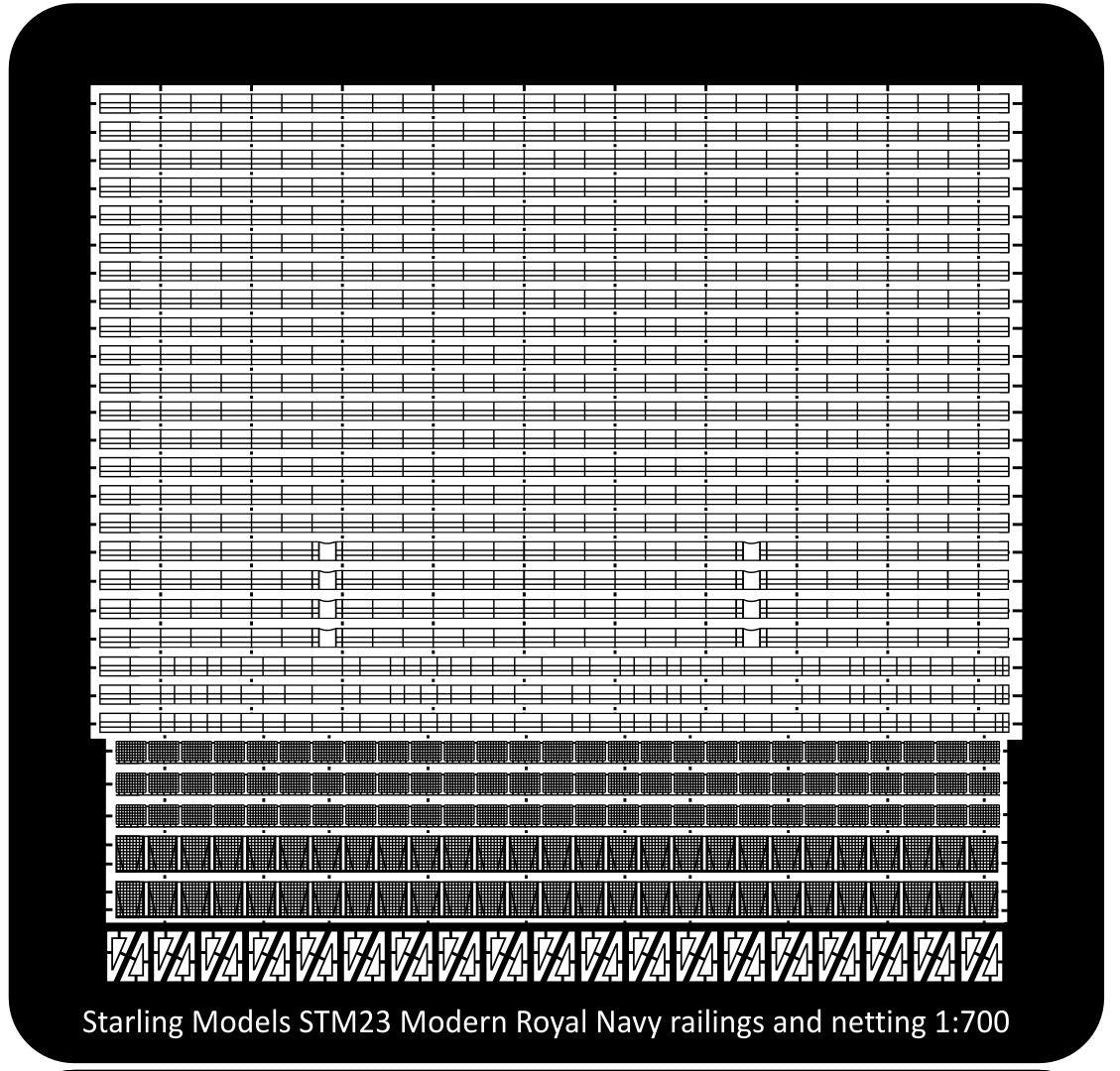 Royal Navy modern railings and netting