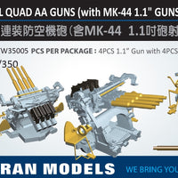 1.1" / 75 cal quad aa guns with Mk 44 director