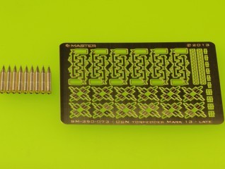 USN aerial torpedoes Mark 13 (improved type) with loading trollies.