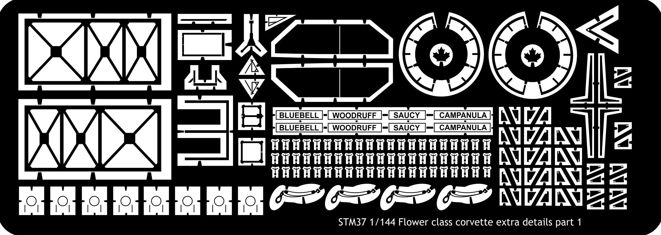 Detail set for Revell 1/144 HMCS Snowberry Flower class corvette