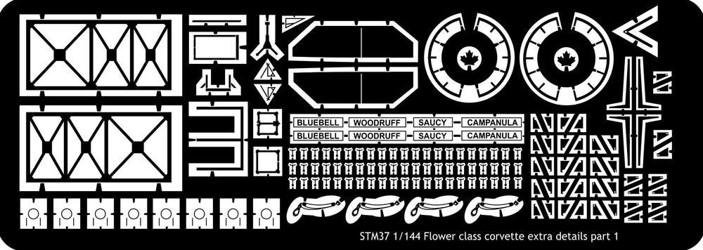 Detail set for Revell 1/144 HMCS Snowberry Flower class corvette
