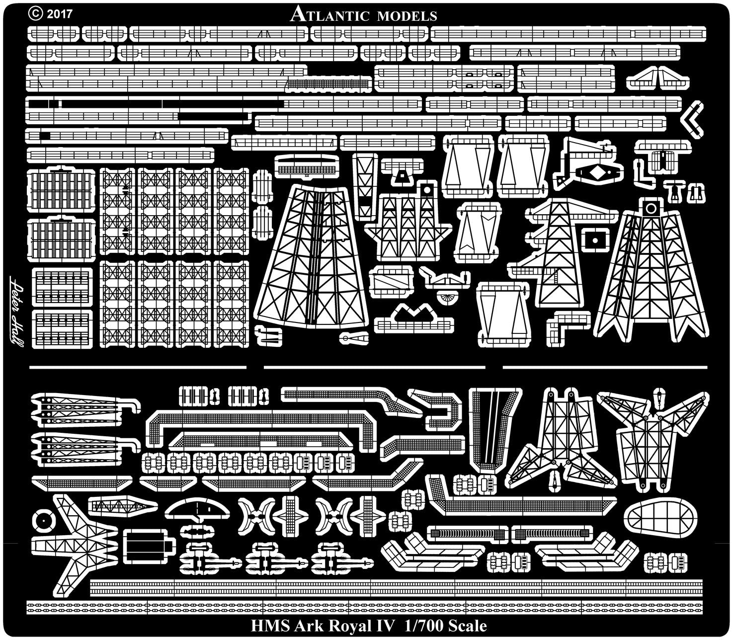 Etched brass detail set for Atlantic Models 1/700 HMS Ark Royal
