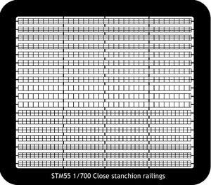 Close spaced stanchion railings