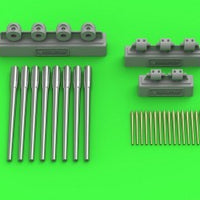 Dunkerque/Strasbourg armament - 330mm(8pcs), 130mm(16pcs) barrels with resin mounts (for Hobby Boss kit)