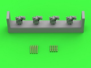 French training gun 90mm Model 1935 - used on Richelieu and Dunkerque class - (resin, PE and turned parts) - (4pcs)