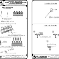 Barrel set for Trumpeter 1/350 Schleswig Holstein