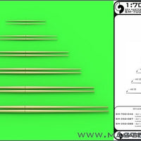 Set of universal yardarms No1, lengths  5, 7.5, 10, 12.5, 15, 17.5mm - 2pcs of each