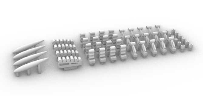 Depth charge launcher set