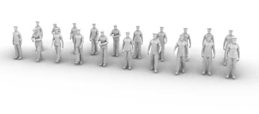 Royal Navy crew figures 1/600