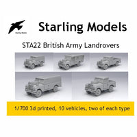 British army landrovers 1/700
