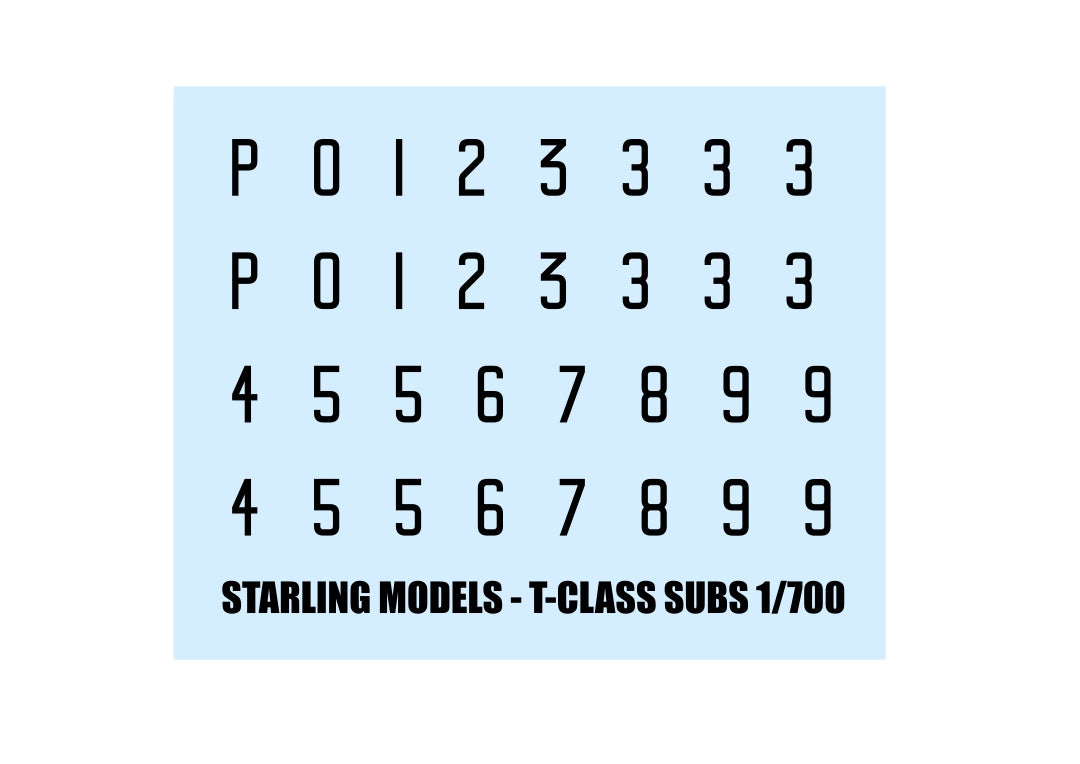 Royal Navy Submarine numbers, black