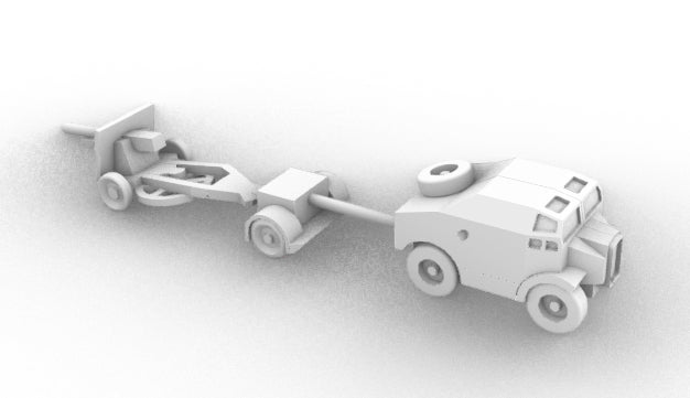 Morris quad and 25 pounder gun